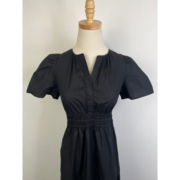 QUINCE Black 100% Organic Cotton Tiered Maxi Dress NWT Size Large - Picture 11 of 14
